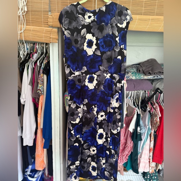 Lauren Ralph Lauren Blue V-Neck Sheath Dress for Weddings - Picture 6 of 8